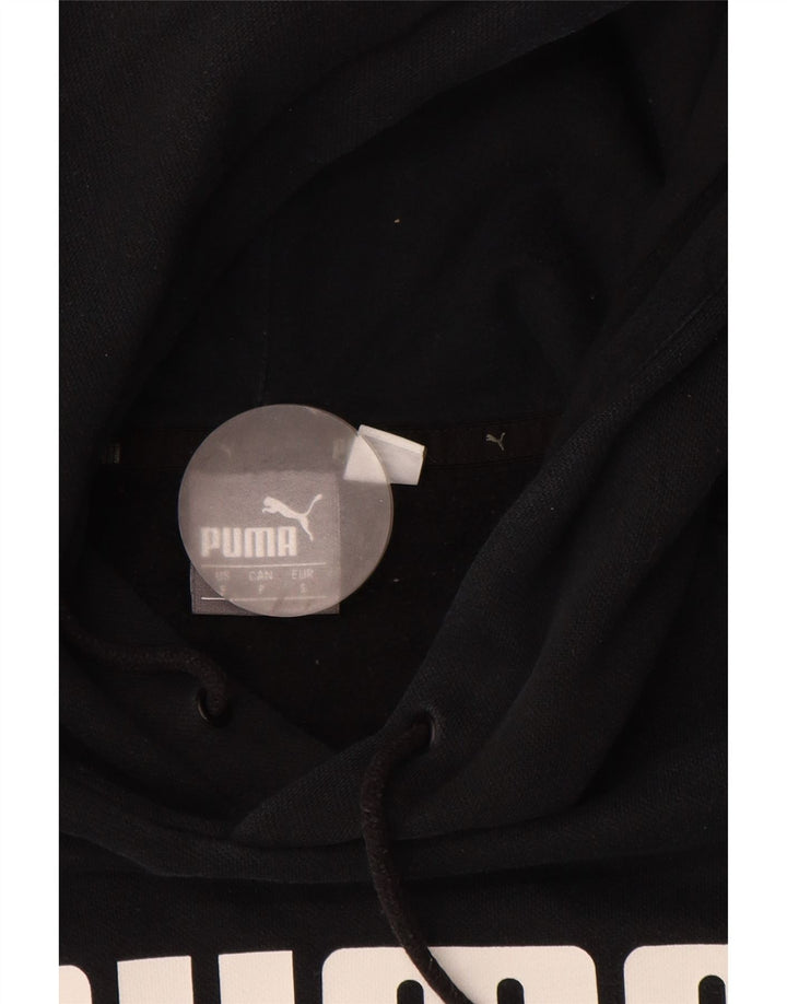 PUMA Mens Graphic Hoodie Jumper Small Black Cotton