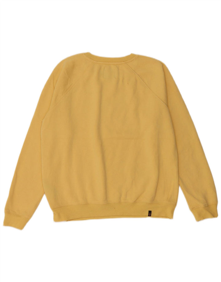 Volcom Womens Graphic Oversized Sweatshirt Jumper US 4/6 Small Yellow