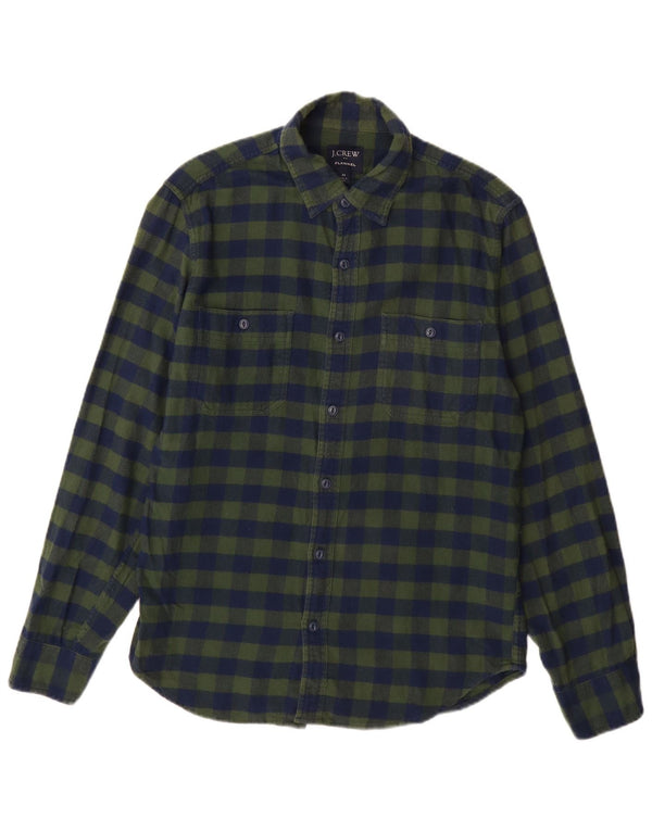 J. Crew Mens Flannel Shirt Medium Blue Check Cotton