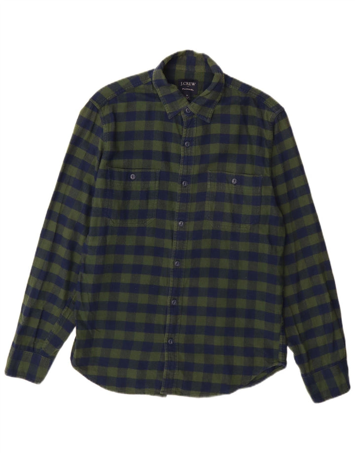 J. Crew Mens Flannel Shirt Medium Blue Check Cotton