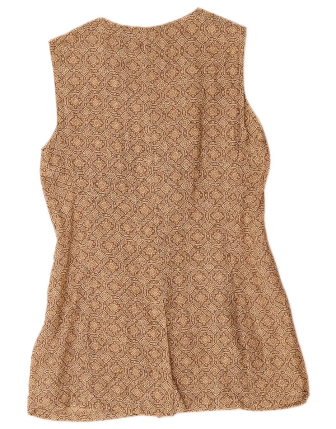 Sportmax Womens Sleeveless Blazer Jacket UK 12 Medium Brown Geometric