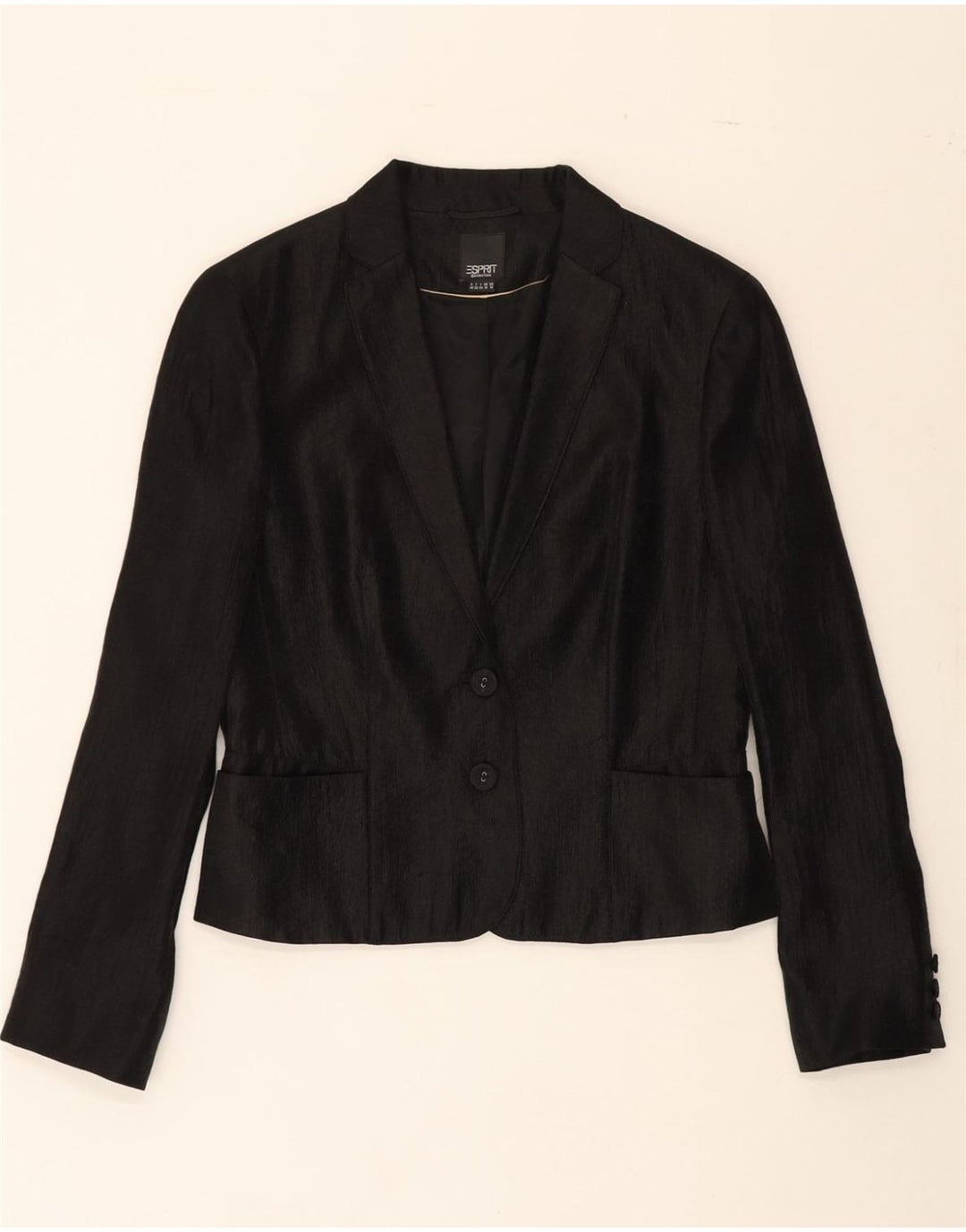 ESPRIT Womens 2 Button Blazer Jacket UK 14 Medium  Black Viscose Vintage Esprit and Second-Hand Esprit from Messina Hembry 