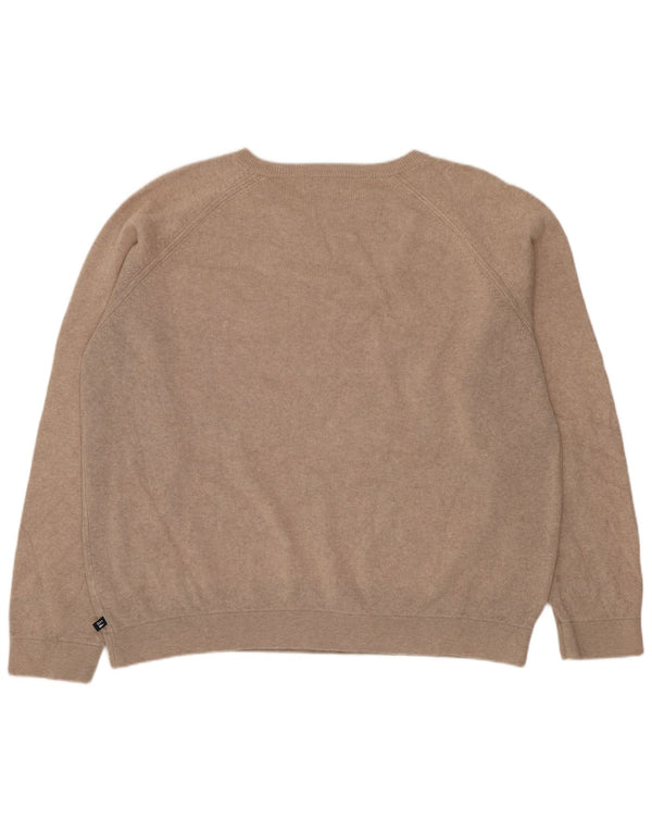 Marks & Spencer Mens Boat Neck Jumper Sweater Large Beige Cotton