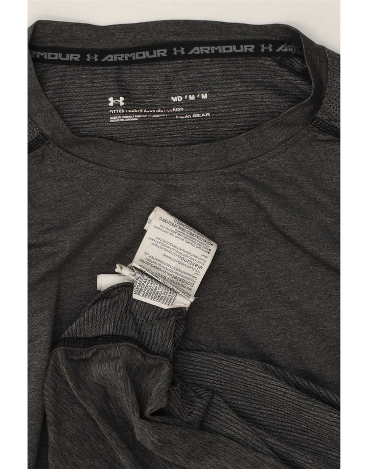 Under Armour Mens Heat Gear T-Shirt Top Medium Grey Polyester