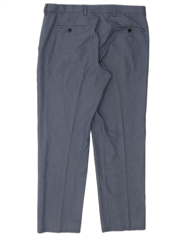 Marks & Spencer Mens Regular Fit Chino Trousers W34 L29 Blue Polyester