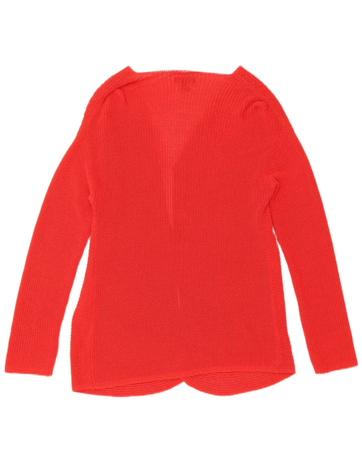 Massimo Dutti Womens Open Cardigan Sweater UK 14 Large Red