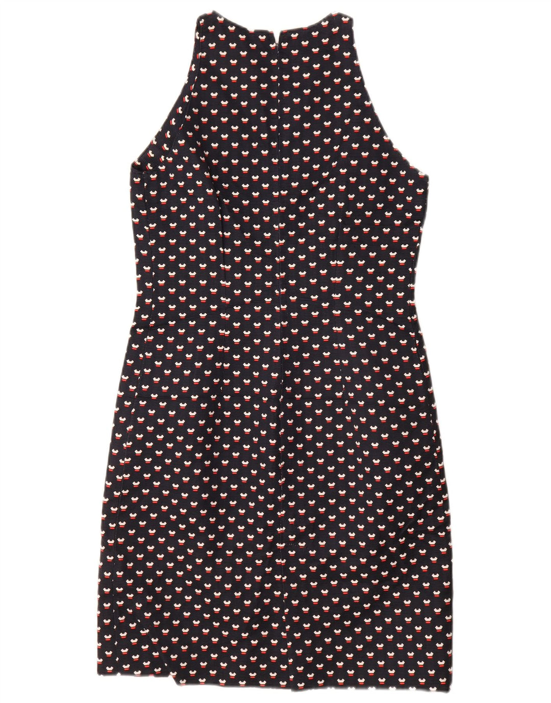 VINTAGE Womens 3 Button 2 Piece Set UK 12 Medium Navy Blue Spotted