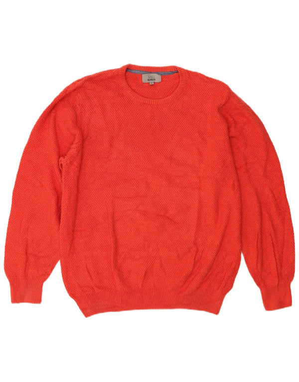 Marks & Spencer Mens Tailored Fit Crew Neck Jumper Sweater Medium Red