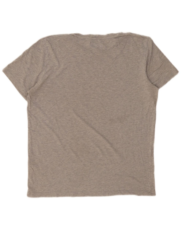 JACK & JONES Mens Graphic T-Shirt Top XL Grey Cotton