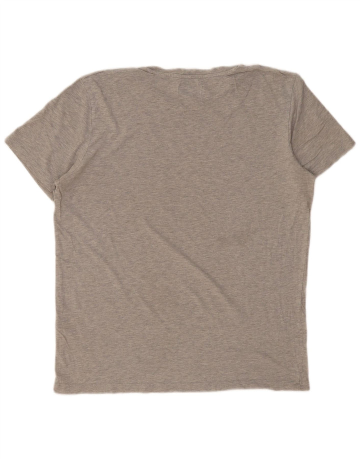 JACK & JONES Mens Graphic T-Shirt Top XL Grey Cotton
