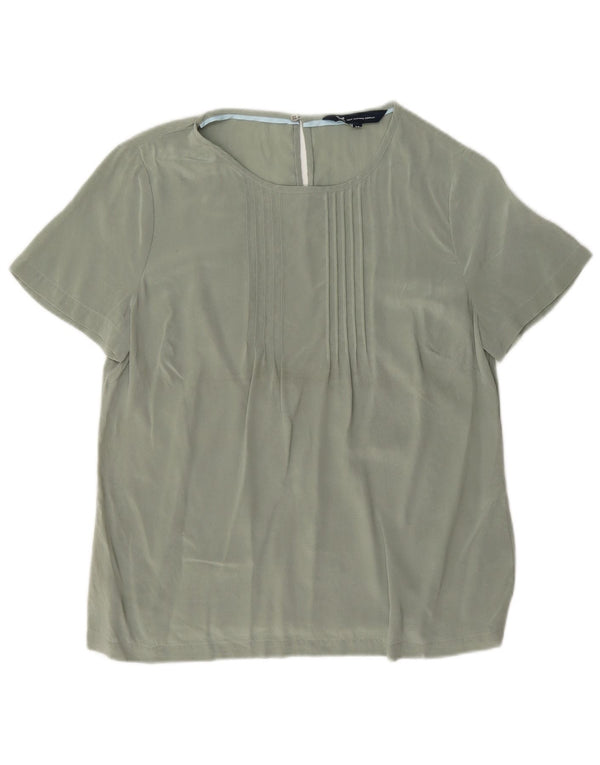 Crew Clothing Womens Blouse Top UK 12 Medium Green Silk