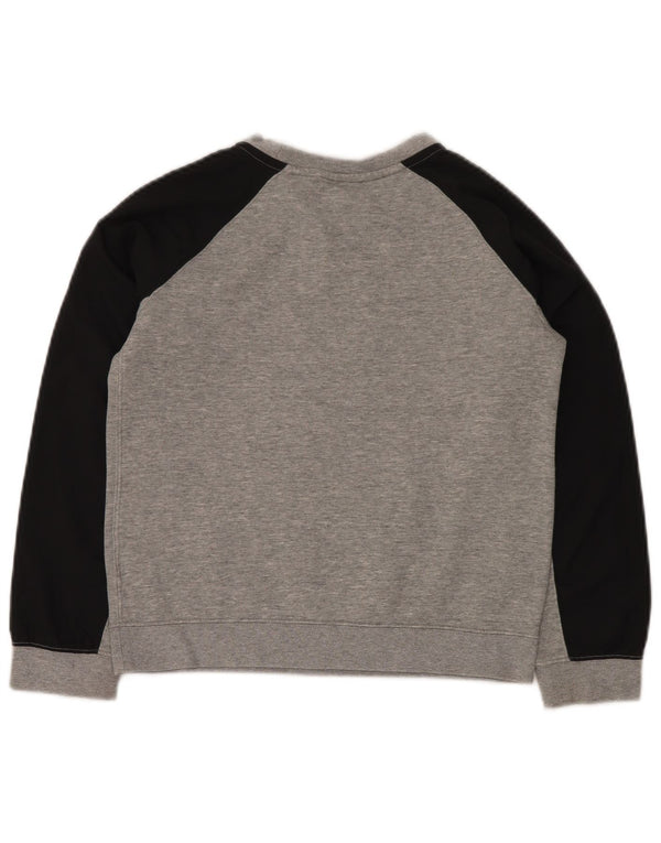 NIKE Boys Graphic Sweatshirt Jumper 10-11 Years Medium Grey Colourblock