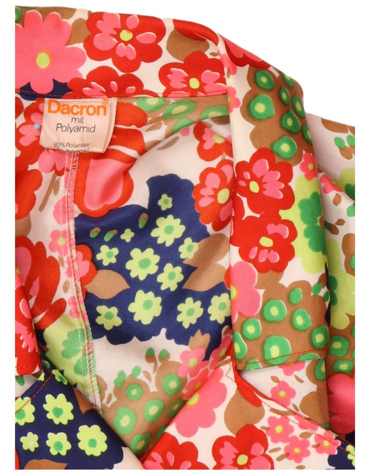 VINTAGE Womens Short Sleeve Blazer Jacket UK 12 Medium Multicoloured