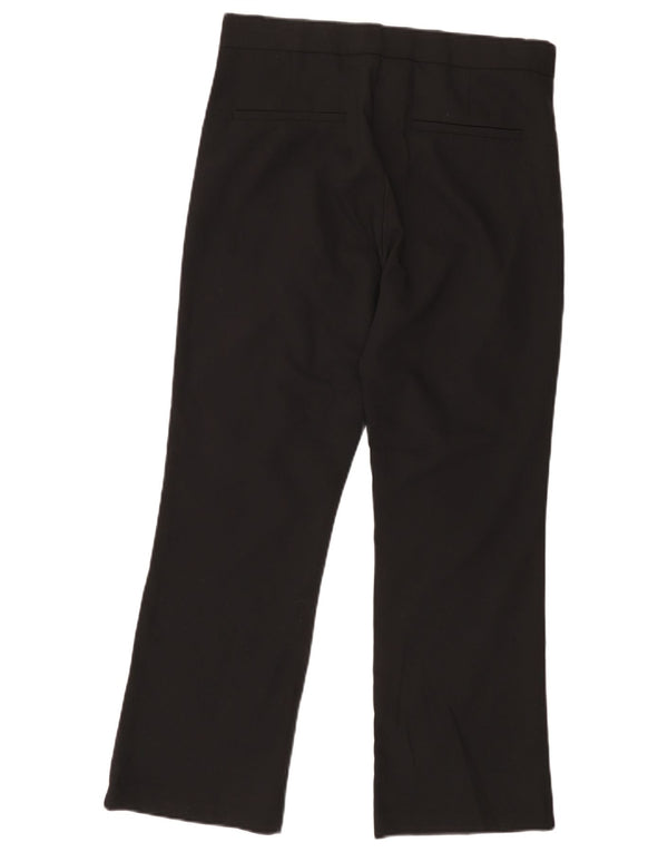 Zara Womens Straight Casual Trousers Large W30 L26 Black Cotton