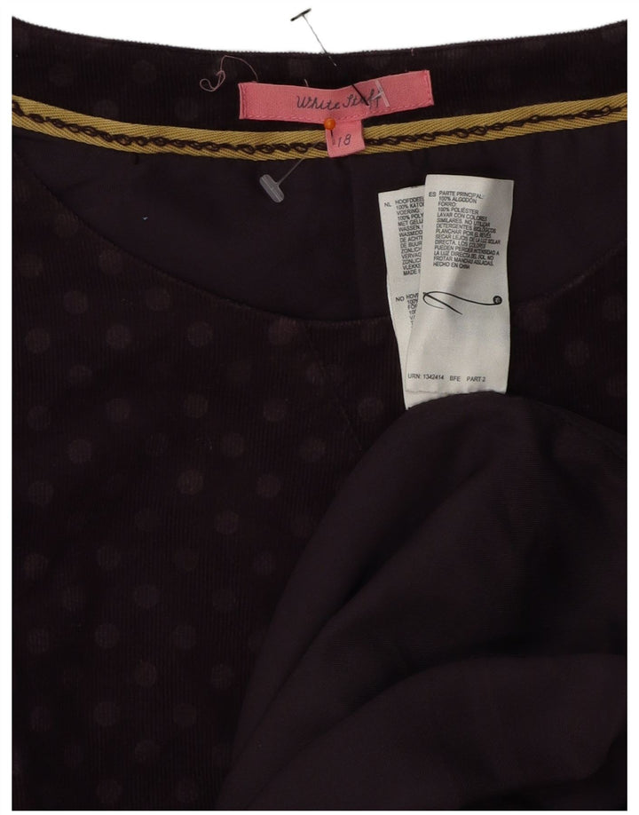 WHITE STUFF Womens Sleeveless Sheath Dress UK 18 XL  Purple Polka Dot