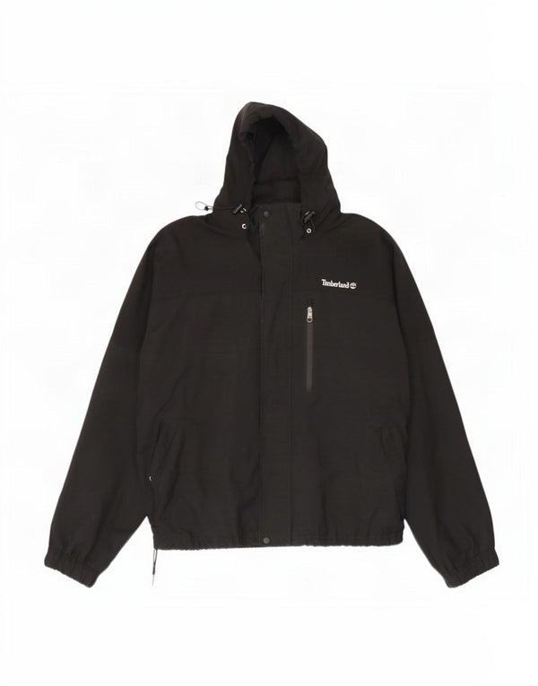 Timberland Mens Hooded Rain Jacket UK 42 XL Black Nylon
