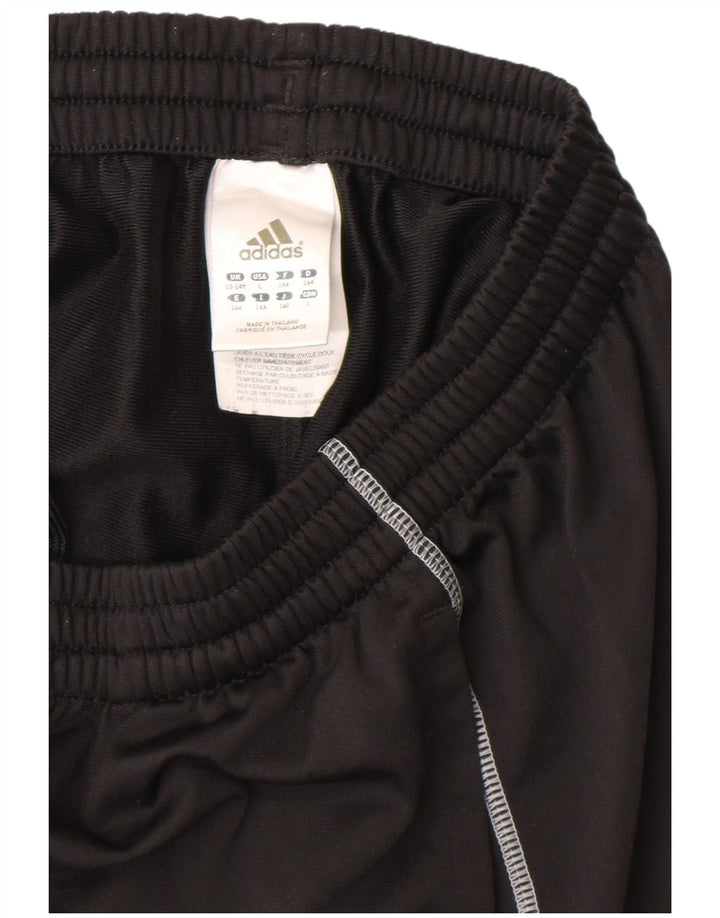 Adidas Boys Climalite Tracksuit Trousers 13-14 Years Black Polyester