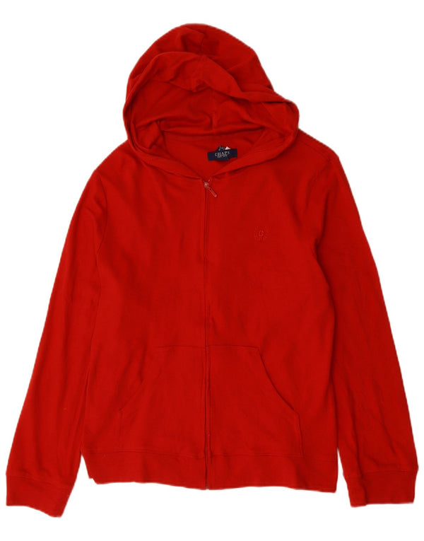 Chaps Womens Zip Hoodie Sweater UK 14 Medium Red Cotton