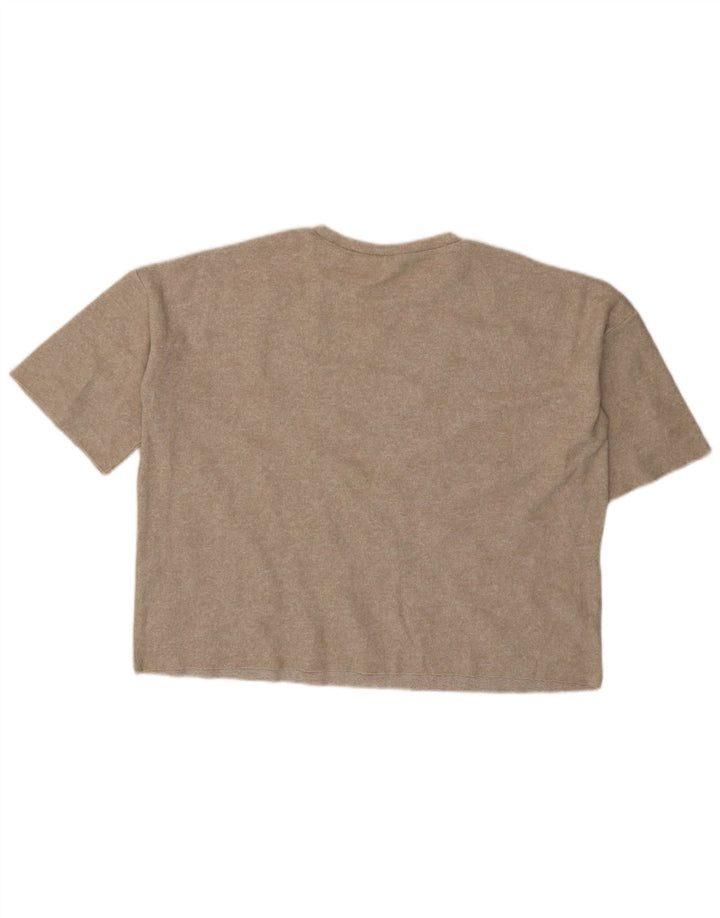 Zara Womens Trafaluc Oversized Blouse Top UK 14 Medium Beige Spotted