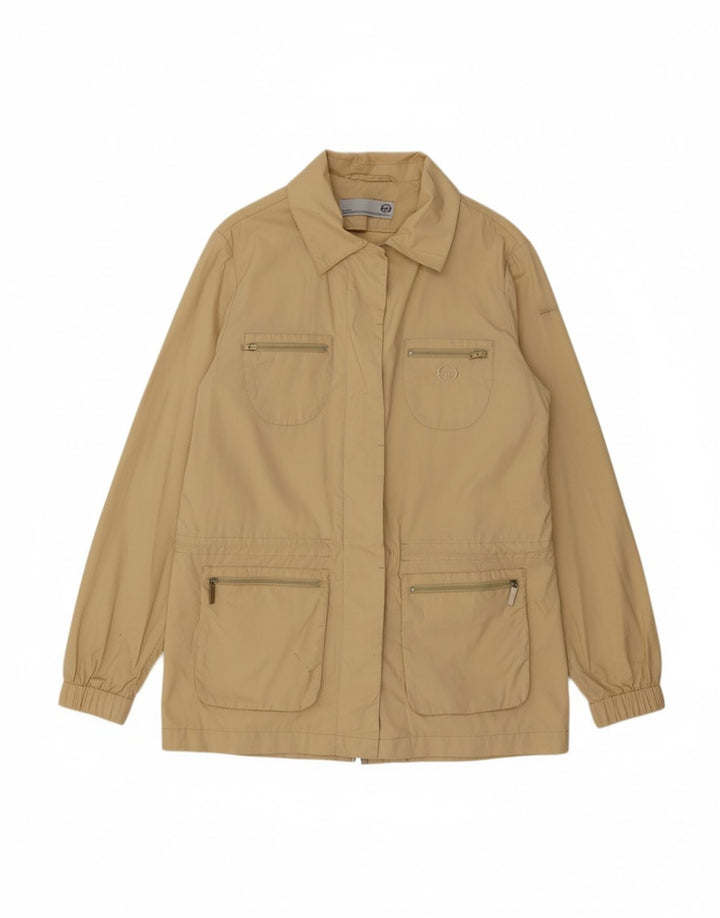 SERGIO TACCHINI Womens Utility Jacket UK 16 Large Beige Cotton