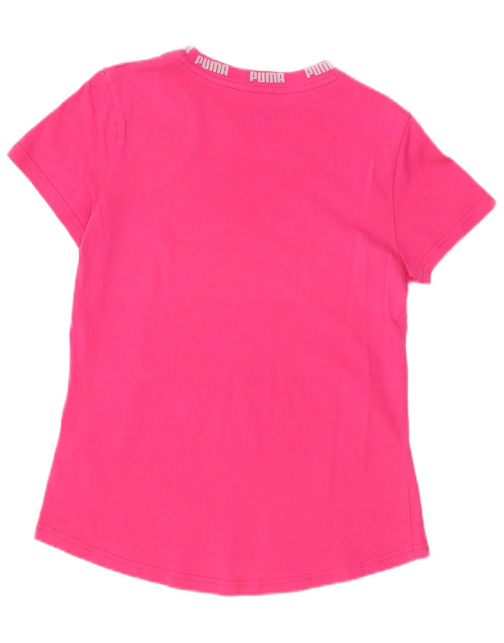 Puma Womens Graphic T-Shirt Top UK 14 Medium Pink Cotton
