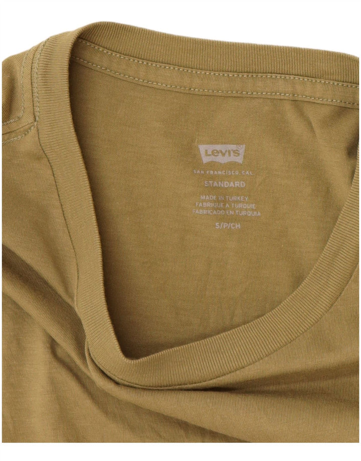 LEVI'S Mens Standard Fit Graphic T-Shirt Top Small Khaki Cotton