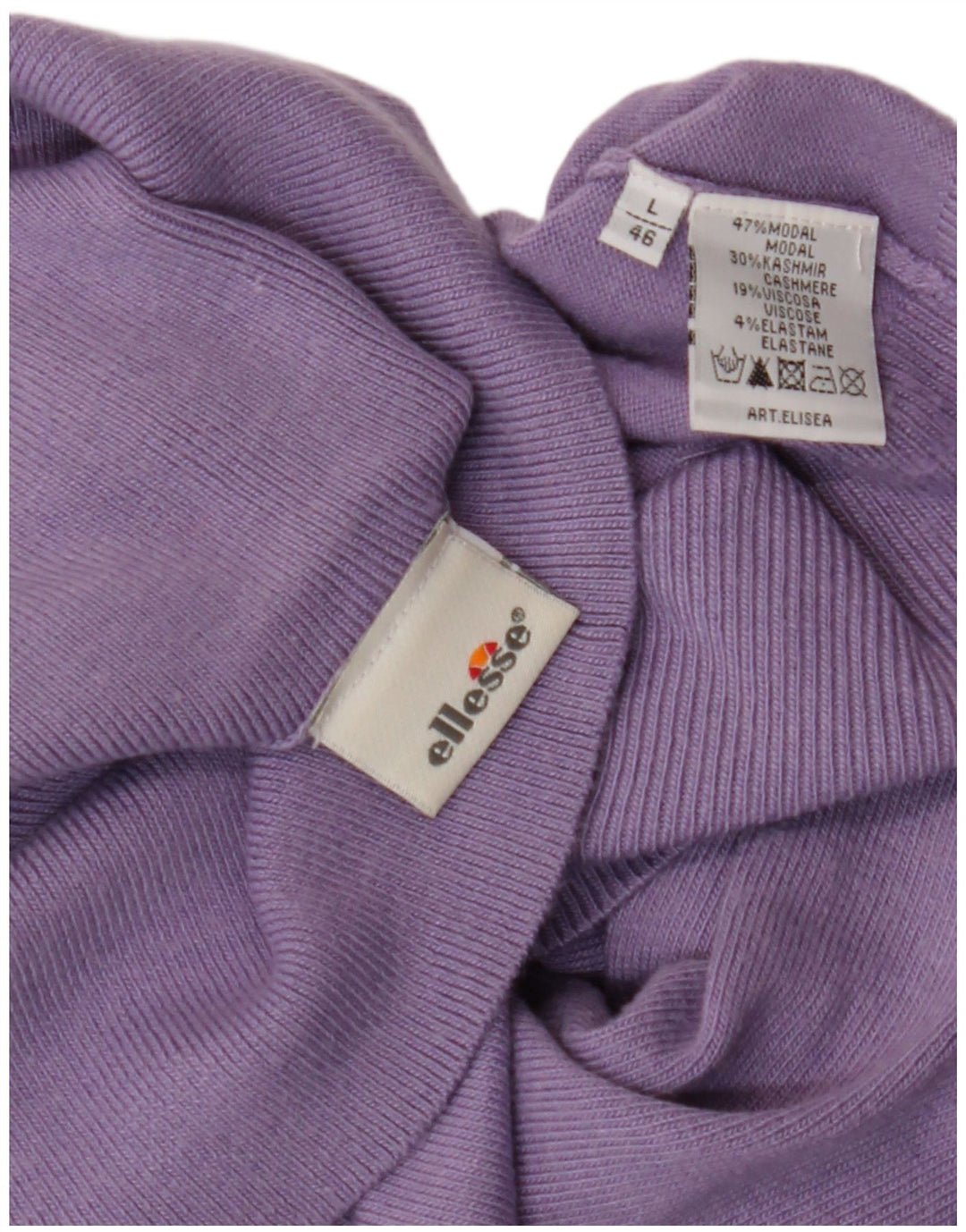 ELLESSE Womens Roll Neck Jumper Sweater IT 46 Large Purple Modal