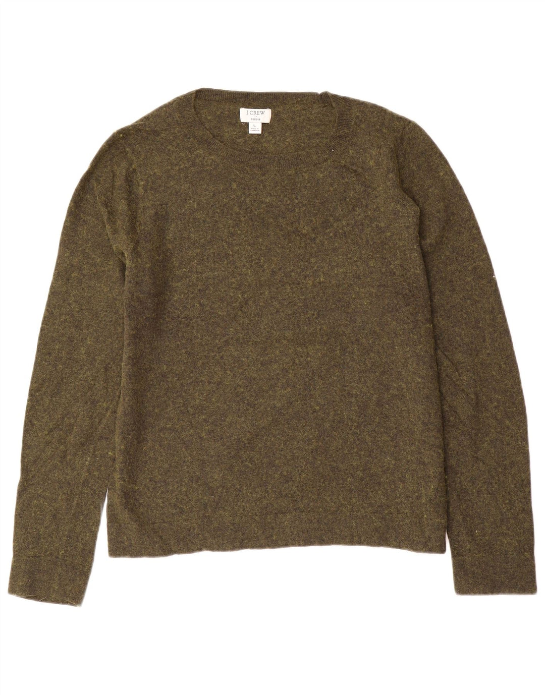 J. CREW Womens Teddie Boat Neck Jumper Sweater UK 16 Large Green Flecked