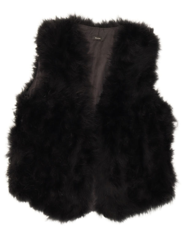 Riani Womens Fur Gilet UK 12 Medium Black Real Fur
