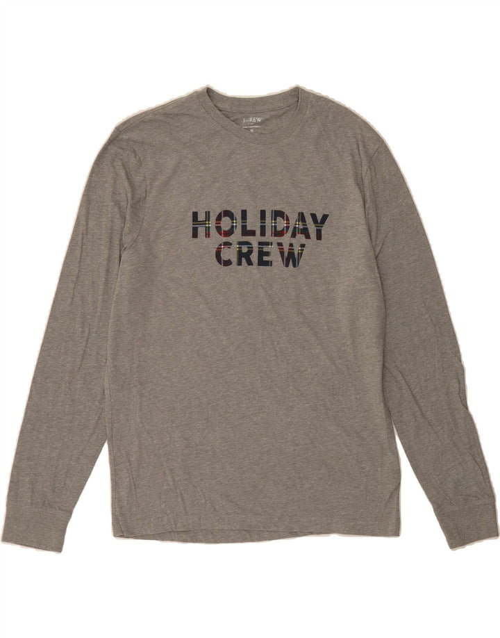 J. CREW Mens Graphic Top Long Sleeve Medium Grey Cotton Vintage J. Crew and Second-Hand J. Crew from Messina Hembry 