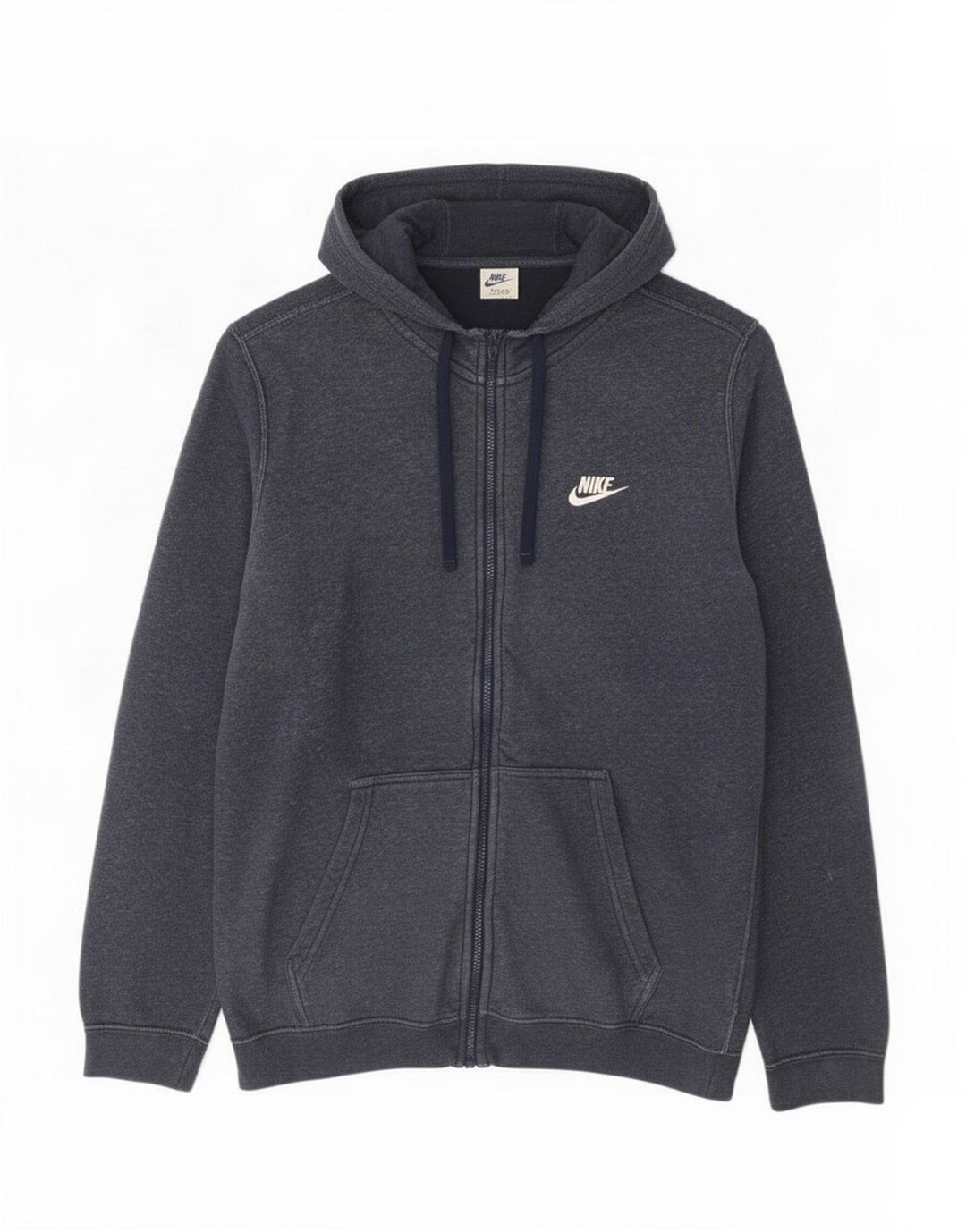 Nike Mens Zip Hoodie Sweater Medium Navy Blue Cotton