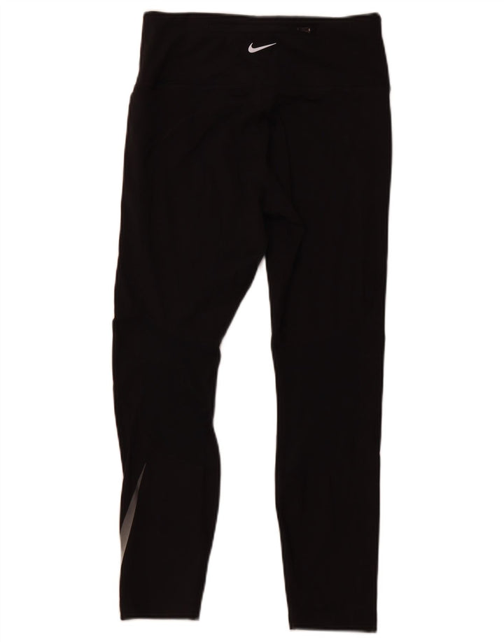 NIKE Womens Dri Fit Crop Leggings UK 12 Medium  Black Polyester
