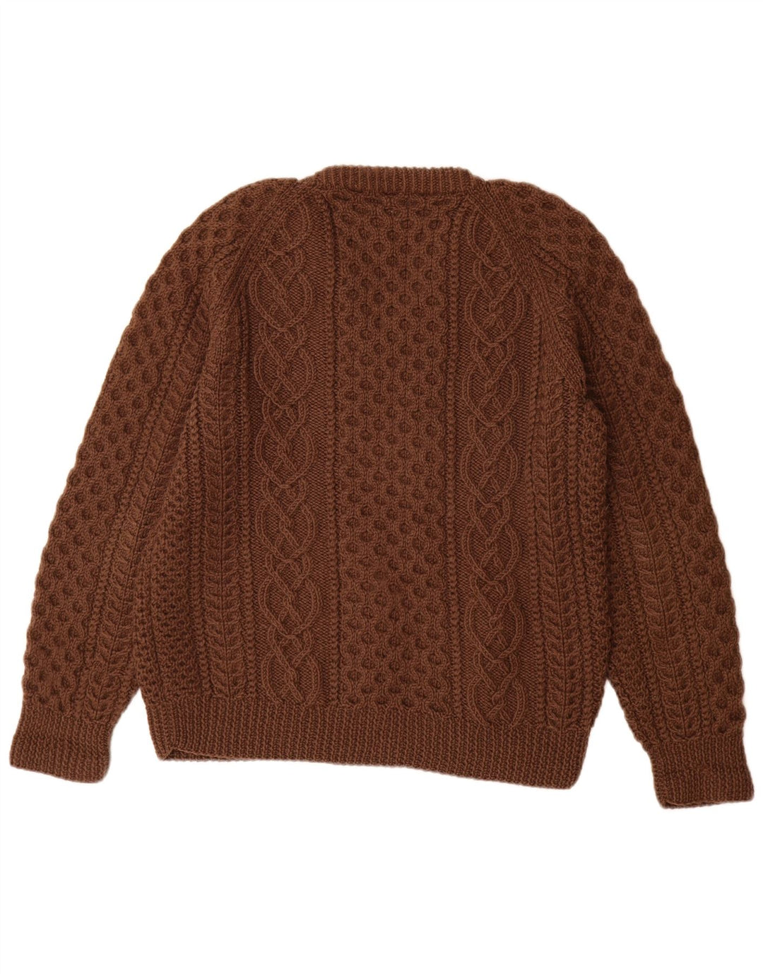 VINTAGE Womens V-Neck Jumper Sweater UK 14 Large Brown