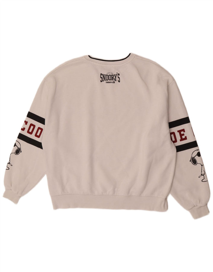 Pull & Bear Mens Peanuts Graphic Sweatshirt Jumper Medium White Colourblock