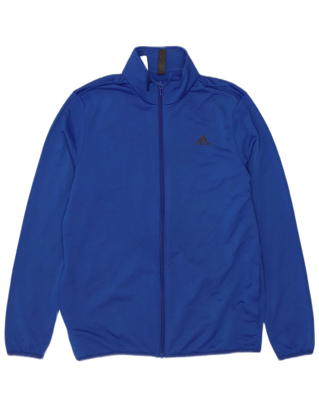 Adidas Boys Graphic Tracksuit Top Jacket 13-14 Years Blue Polyester