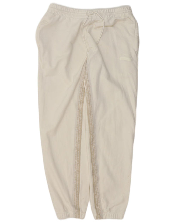 Adidas Womens Tracksuit Trousers Joggers UK 14 Large Off White Sports