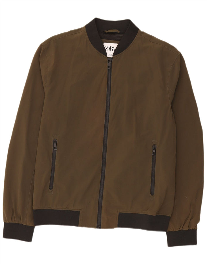 Zara Mens Bomber Jacket UK 40 Large Khaki