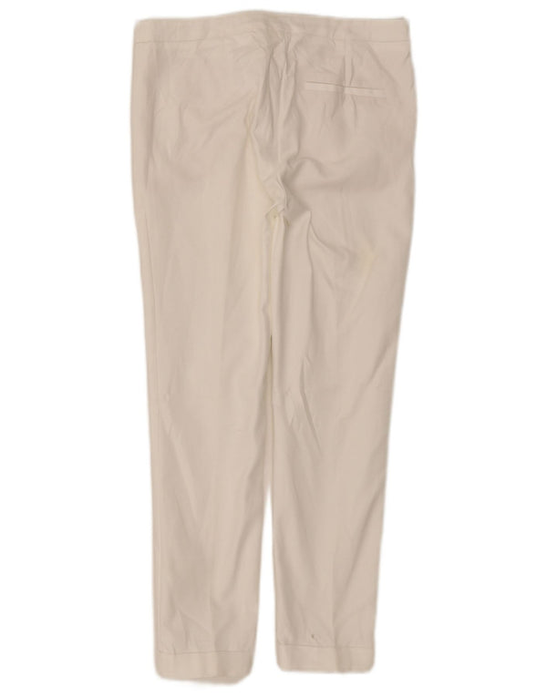 Zara Mens Crop Slim Chino Trousers Small W26 L26 White Cotton