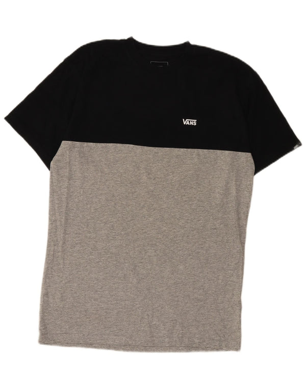 Vans Mens Classic Fit T-Shirt Top Medium Grey Colourblock Cotton