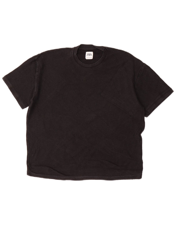 ZARA Mens T-Shirt Top Small Black Cotton