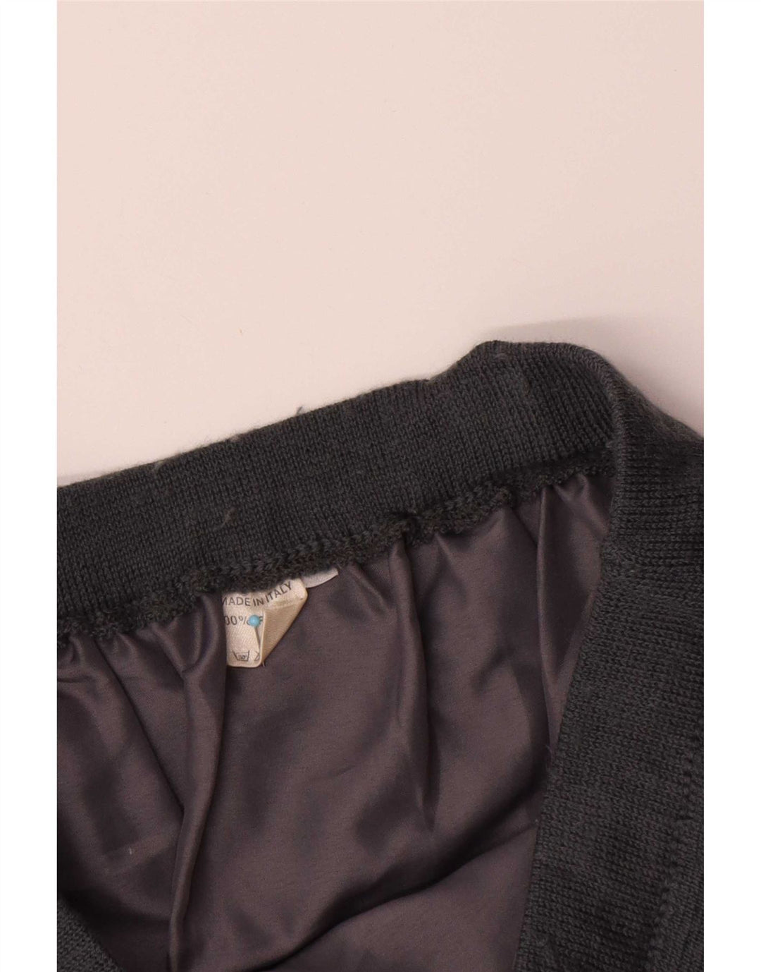 Vintage Womens Knit Straight Skirt W30 Medium Grey Wool