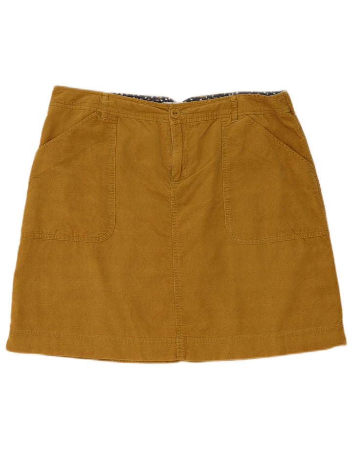 WHITE STUFF Womens Mini Corduroy Skirt UK 12 Medium W32  Yellow Cotton