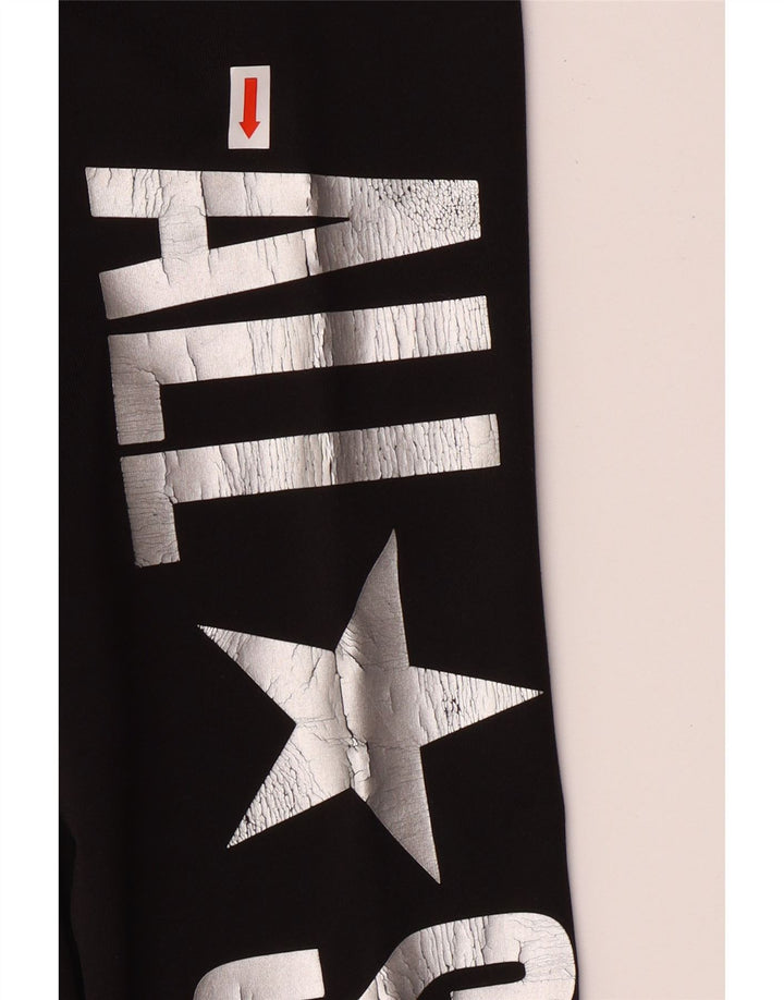 CONVERSE Girls Graphic Leggings 12-13 Years Large  Black Polyester