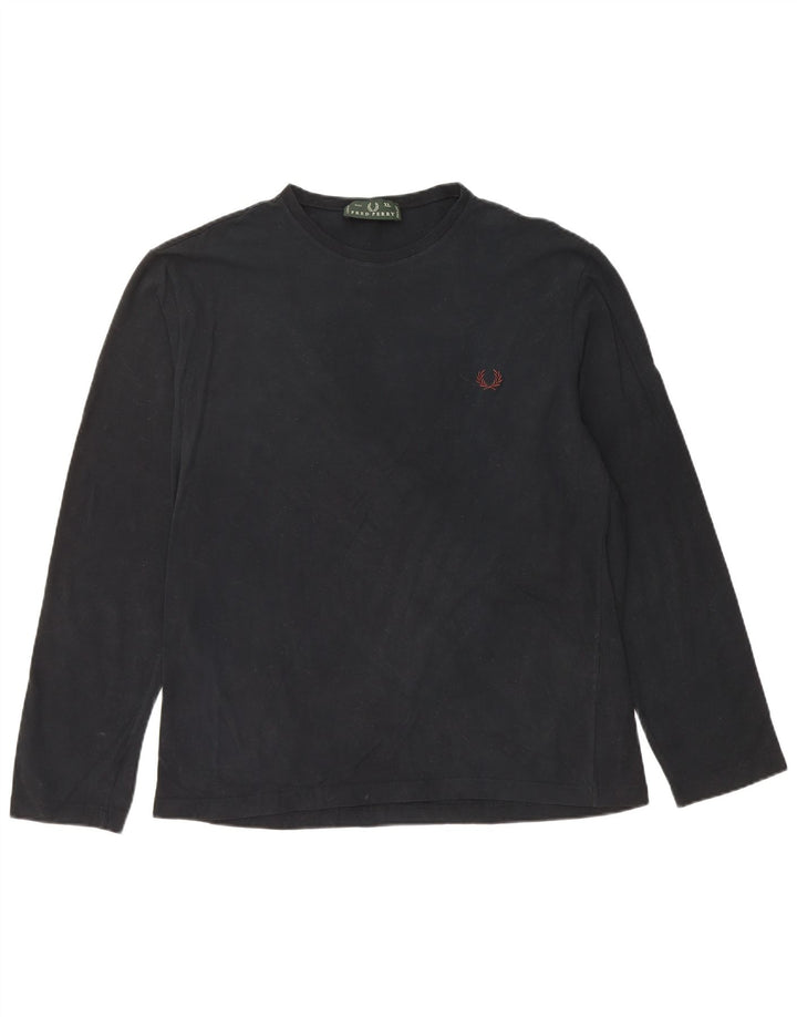 FRED PERRY Mens Top Long Sleeve XL Black Cotton