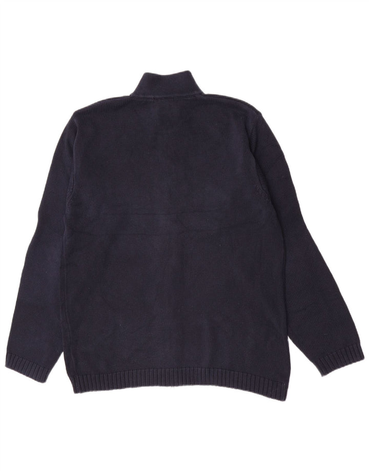 Gant Mens Cardigan Sweater Large Navy Blue Cotton