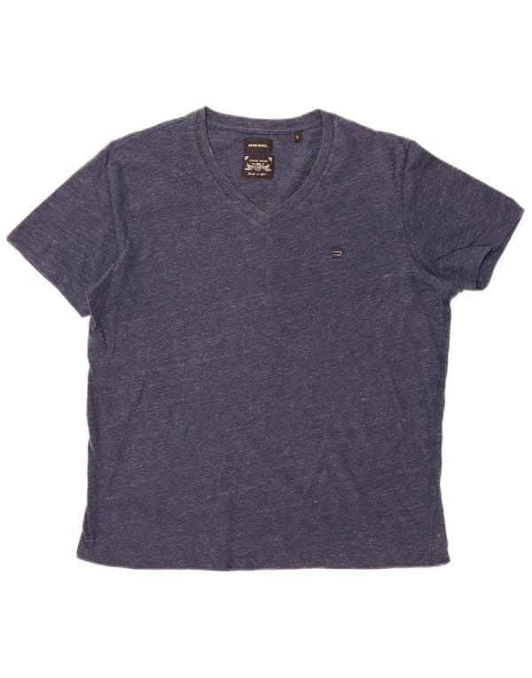 DIESEL Mens T-Shirt Top Small Navy Blue Flecked
