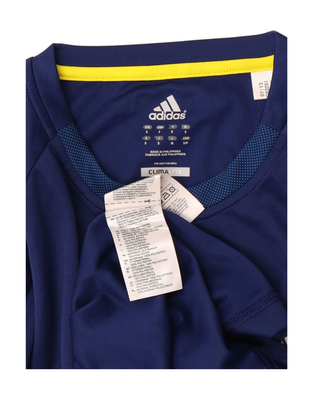 ADIDAS Mens Climalite T-Shirt Top Small Blue Polyester Vintage Adidas and Second-Hand Adidas from Messina Hembry 