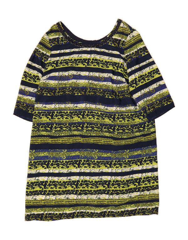 PER UNA Womens 3/4 Sleeve Tent Dress UK 20 2XL Multicoloured Striped