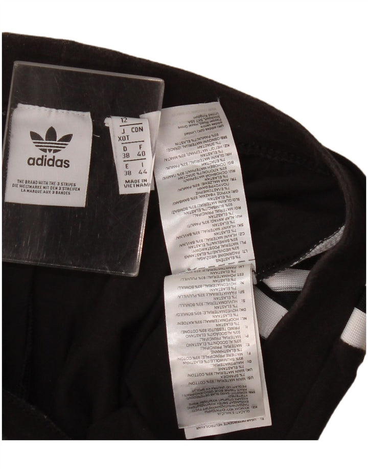Adidas Womens Leggings UK 12 Medium Black Cotton