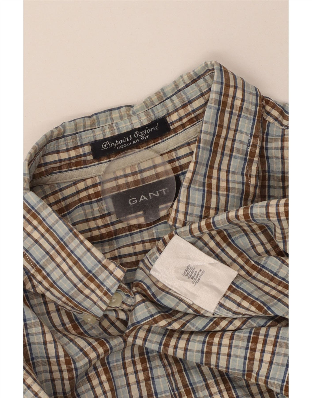 GANT Mens Regular Fit Shirt Large Grey Check Cotton